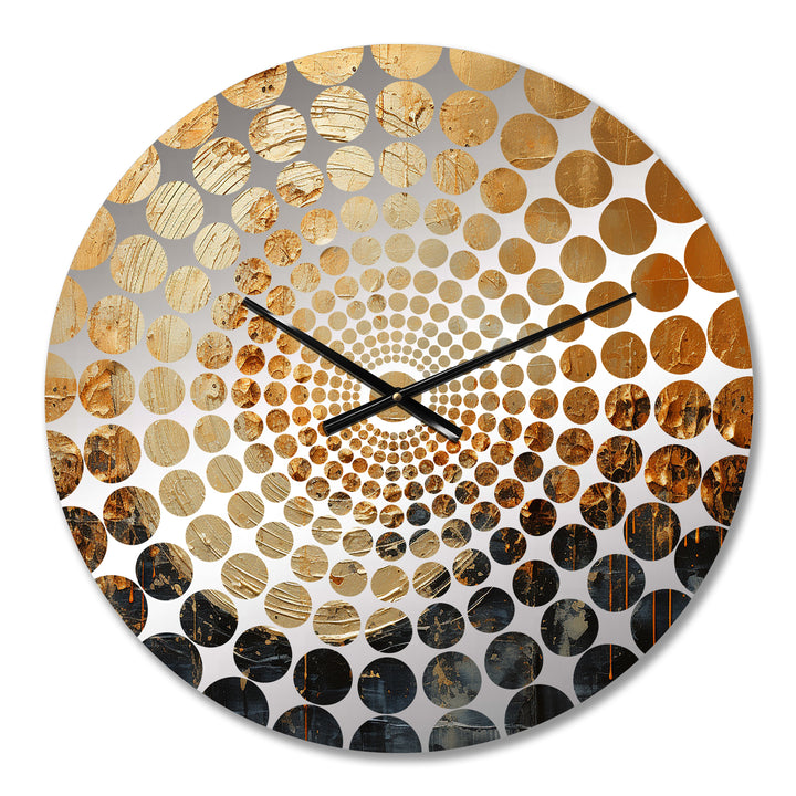 Gold Glimmering Moon Magic I - Fantasy Metal Wall Clock