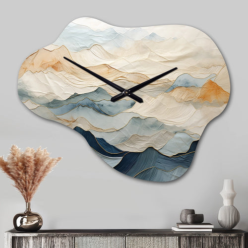 Majestic Mountain Peaks - Asymmetric Metal Wall Clock