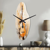 Guitar Simplicity Earthy Brown - Asymmetric Metal Wall Clock