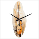 Guitar Simplicity Earthy Brown - Asymmetric Metal Wall Clock