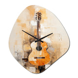 Guitar Simplicity Earthy Brown - Asymmetric Metal Wall Clock