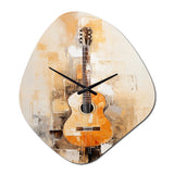 Guitar Simplicity Earthy Brown - Asymmetric Metal Wall Clock