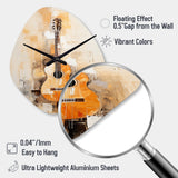 Guitar Simplicity Earthy Brown - Asymmetric Metal Wall Clock