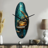 Blue Piano Surreal Sonata II - Asymmetric Metal Wall Clock