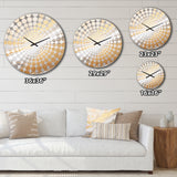 Minimal Gold And Beige Abstract River V - Landscapes Metal Wall Clock