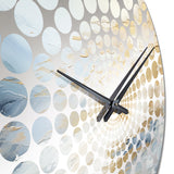 Beige Blue Gold Ocean Storm II - Abstract Metal Wall Clock