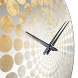 Beige Blue Gold Ocean Storm IV - Abstract Metal Wall Clock