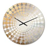 Beige Blue Gold Ocean Storm IV - Abstract Metal Wall Clock
