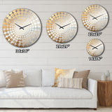 Beige Blue Gold Ocean Storm IV - Abstract Metal Wall Clock