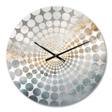 Beige Blue Gold Ocean Storm V - Abstract Metal Wall Clock