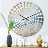 Beige Blue Ocean Storm I - Abstract Metal Wall Clock