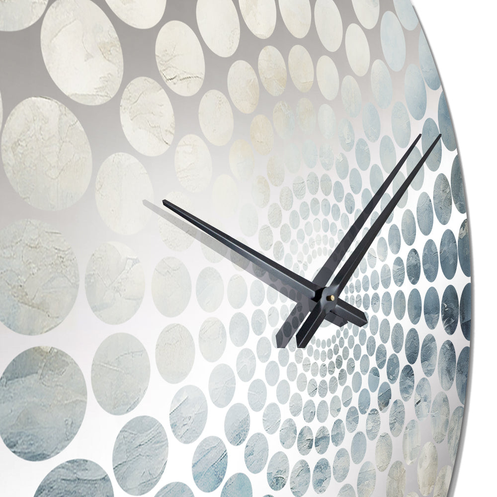 Beige Blue Ocean Storm I - Abstract Metal Wall Clock
