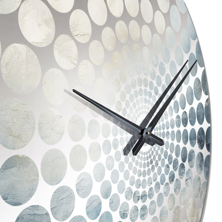 Beige Blue Ocean Storm I - Abstract Metal Wall Clock