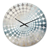 Beige Blue Ocean Storm I - Abstract Metal Wall Clock