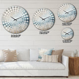 Beige Blue Ocean Storm I - Abstract Metal Wall Clock