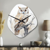 Wise And Watchful Majestic Owl - Asymmetric Metal Wall Clock
