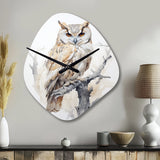 Wise And Watchful Majestic Owl - Asymmetric Metal Wall Clock