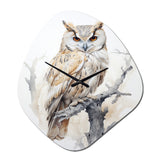 Wise And Watchful Majestic Owl - Asymmetric Metal Wall Clock