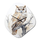 Wise And Watchful Majestic Owl - Asymmetric Metal Wall Clock