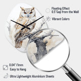 Wise And Watchful Majestic Owl - Asymmetric Metal Wall Clock
