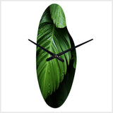 Palm Leaves Serenity - Asymmetric Metal Wall Clock