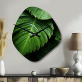 Palm Leaves Serenity - Asymmetric Metal Wall Clock