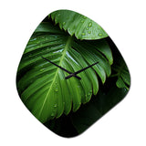 Palm Leaves Serenity - Asymmetric Metal Wall Clock