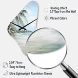 Palm Tree Ocean View Paradise - Asymmetric Metal Wall Clock