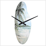 Palm Tree Ocean View Paradise - Asymmetric Metal Wall Clock