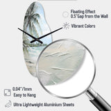 Palm Tree Ocean View Paradise - Asymmetric Metal Wall Clock