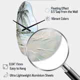 Palm Tree Ocean View Paradise - Asymmetric Metal Wall Clock