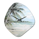 Palm Tree Ocean View Paradise - Asymmetric Metal Wall Clock