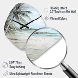 Palm Tree Ocean View Paradise - Asymmetric Metal Wall Clock