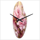 Pink And Gold Peonies In Radiance - Asymmetric Metal Wall Clock