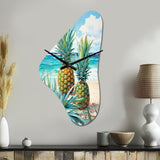 Juicy Pineapple Bliss IV - Asymmetric Metal Wall Clock