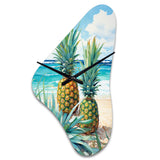 Juicy Pineapple Bliss IV - Asymmetric Metal Wall Clock