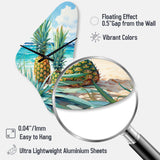 Juicy Pineapple Bliss IV - Asymmetric Metal Wall Clock
