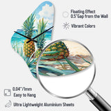Juicy Pineapple Bliss IV - Asymmetric Metal Wall Clock