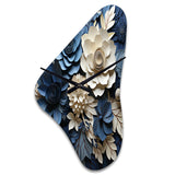 Blue Flower Crafted Delights I - Asymmetric Metal Wall Clock