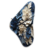 Blue Flower Crafted Delights I - Asymmetric Metal Wall Clock