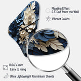 Blue Flower Crafted Delights I - Asymmetric Metal Wall Clock