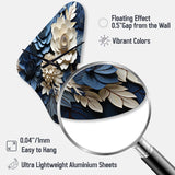 Blue Flower Crafted Delights I - Asymmetric Metal Wall Clock