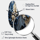 Blue Flower Crafted Delights I - Asymmetric Metal Wall Clock