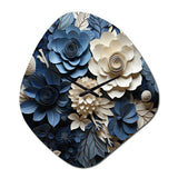 Blue Flower Crafted Delights I - Asymmetric Metal Wall Clock