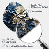 Blue Flower Crafted Delights I - Asymmetric Metal Wall Clock