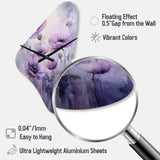 Violet Veil Delicate Poppies Moment - Asymmetric Metal Wall Clock