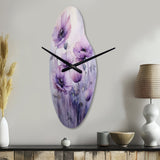 Violet Veil Delicate Poppies Moment - Asymmetric Metal Wall Clock