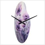 Violet Veil Delicate Poppies Moment - Asymmetric Metal Wall Clock