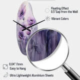 Violet Veil Delicate Poppies Moment - Asymmetric Metal Wall Clock