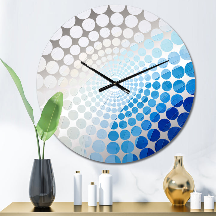 Blue And White Arc Of Simplicity - Landscapes Metal Wall Clock